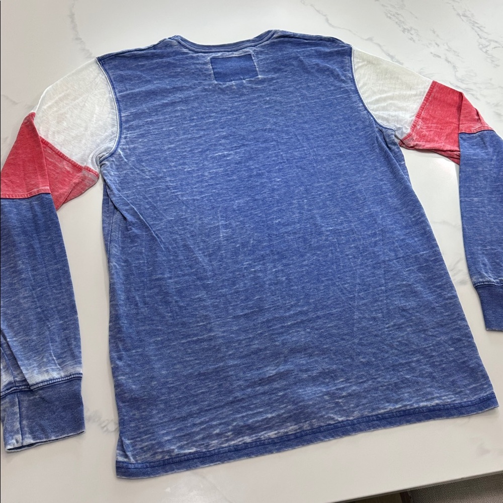 NHL NY RANGERS DISTRESSED GRAPHIC HOCKEY T-SHIRT LONG SLEEVE SHIRT RED WHITE BLU - Picture 11 of 12